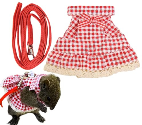 Geschirr Für Zwergkaninchen - Geschirr-Set Für Kleintiere | Atmungsaktive Kleintierkleidung Mit Führleine Für Spaziergang Draußen Garten Camping