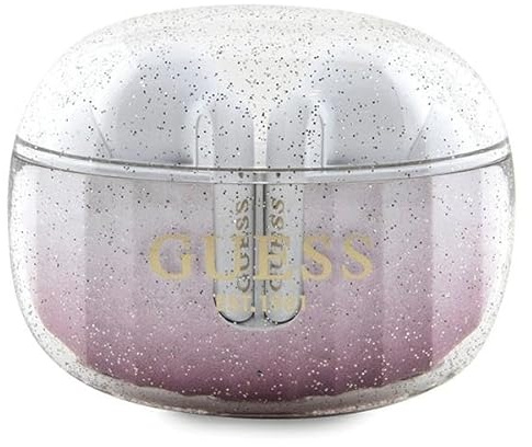 GUESS Auriculares Inalámbricos Bluetooth GUTWSHDGKEEP TWS, Diseño Glitter Rosa