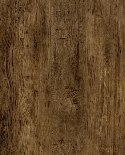 Abyssaly Sticky Back Plastic Roll Wood Effect Vinyl Wrap Self Adhesive | Brown Wood Peel and Stick Wallpaper, Removable Waterproof Vinyl Film for Furniture, Kitchen Cupboards & Walls, 90cm x 300cm