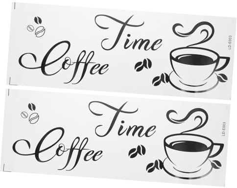 SEWACC 2sheets Cafe Wall Sticker Mug Decal DIY Wallpaper for Bar Restaurant Creative Wall Backdrop Sticker Kitchen Decor