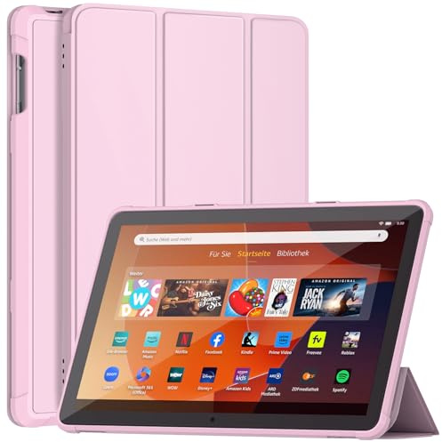 Sonlaryin Smart Trifold Stand with Soft TPU Case, Incompatible with iPad -Pastel Pink