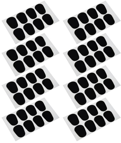 Saxophon Patchpads 64 Stück Ovale Gummiflicken für Klarinette Schwarz | Selbstklebende Polster, Luftdichtheit und Stabilisierung, für Anfänger und Pädagogen
