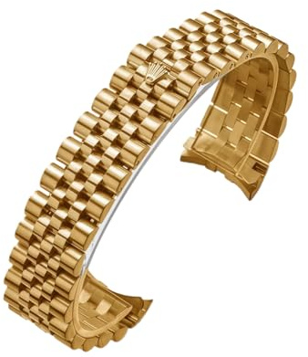 13-21mm Edelstahlband für Rolex Oyster Perpetual Datejust | Metall Armband Verdeckte Schließe Rundanstoß Casual Dress Herren Damen