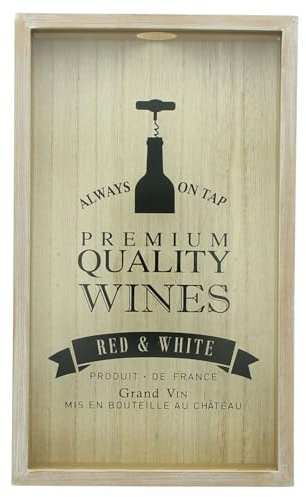 FRANK FLECHTWAREN Korkensammler Wein, MDF, Glas, 21 x 5 x 35 cm | MDF, Glas