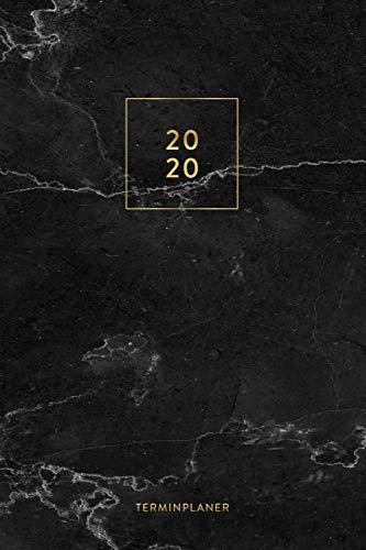 Terminplaner 2020: Kalender, Monatsplaner und Wochenplaner für das Jahr 2020 im modernen Marmor Design | ca. DIN A5 (6x9''), 150 Seiten, Schwarzer ... Gold | für Termine, Notizen und als Organizer