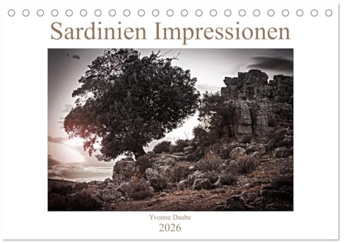 Sardinien Impressionen (Tischkalender 2026 DIN A5 quer), CALVENDO Monatskalender: Sardinien in schwarz-weiss (CALVENDO Natur)