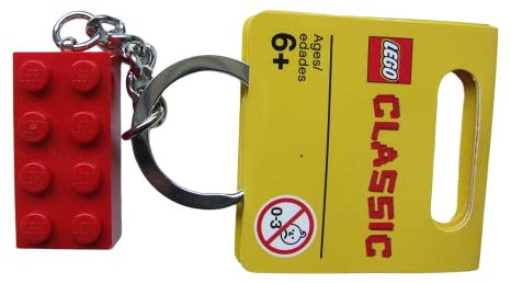 LEGO Bricks - Llavero con ladrillo Bricks (2 x 4 pivotes), Color Rojo