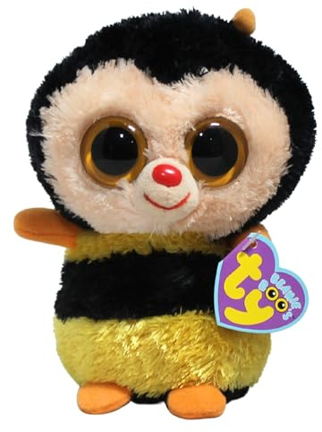TY 7136066-Sting-Biene Beanie Boos, 15 cm, gelb