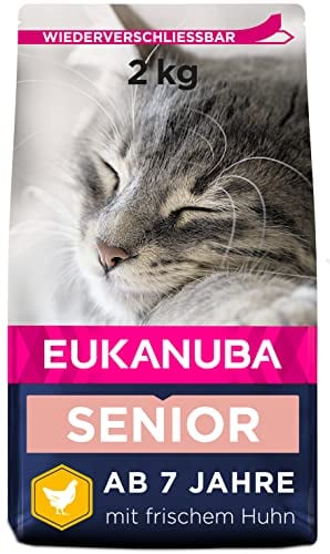 Eukanuba Senior Katzenfutter trocken - Premium Trockenfutter speziell auf die Bedürfnisse älterer Katzen ab 7 Jahre abgestimmt, 2 kg
