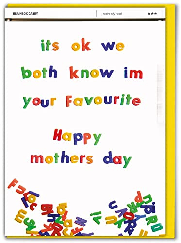 Brainbox Candy - Funny Mother's Day Card - 'Know I'm Your Favourite' - Perfect Hilarious Card For Special Mum