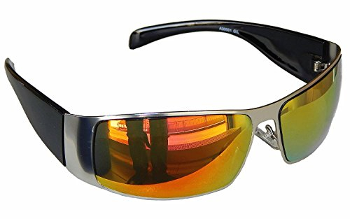 GANGSTER SONNENBRILLE Schwarz gold verspiegelt SPORTBRILLE MOTORRADBRILLE SPORT BRILLE (gold verspiegelt)