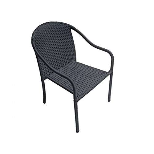 VARILANDO® Gartensessel, Stapelstuhl NARVA, 2 Stühle im Set (schwarz)