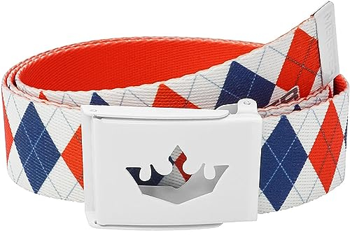 Meister Ceinture de Golf Web Player - Ajustable & Réversible - Losanges Royaux