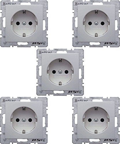 Berker SCHUKO-Steckdose pws/gl 47438989 mit Steckklemmen B.1;B.3;B.7;S.1 Steckdose 4011334277552 (5er Set) (5-Stück)