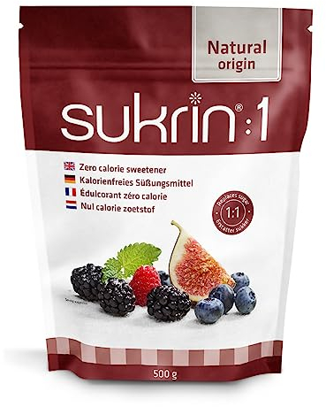 Sukrin:1 - All Natural Sugar Substitute with Erythritol & Stevia, Zero Calorie Sweetener for Keto & Low Carb Diets, 250g Twin Pack