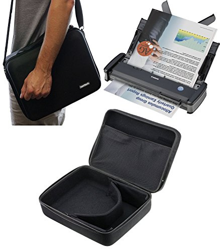 Navitech Noir Hard A4 Portable/Mobile Scanner Housse de Transport Compatible avecCanon imageFORMULA P-215II