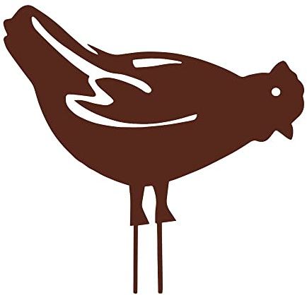 Louis Moulin Dekofigur Huhn, Eisen, antik, 28 x 39 cm