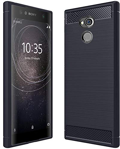 ebestStar - Hülle für Sony Xperia XA2 Ultra XA2 Ultra/Dual (2018), Silikon Handyhülle Cover, Carbon Fiber Texture Schutzhülle, Dunkelblau