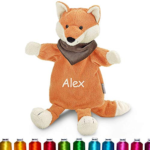 Sterntaler Handpuppe Fuchs mit Namen Bestickt, Kasperlepuppe, Kasperletheater