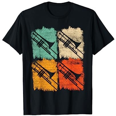 Retro Posaunenspieler Geschenk Pop Art Posaune T-Shirt