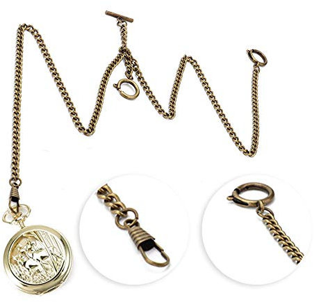 Catenina per Orologio da Taschino a Clip, Catena per Gilet da Taschino in Lega di Metallo Vintage, Orologio da Taschino in Metallo Vintage con Catena a Maglia Classico Antico