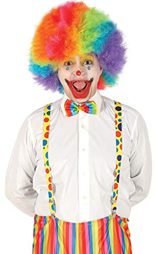 Amakando Witzige Hosenträger Spaßvogel mit Punkten/Knallige Bundhalter Zirkus/Genau richtig zu Fasching & Kostümfest