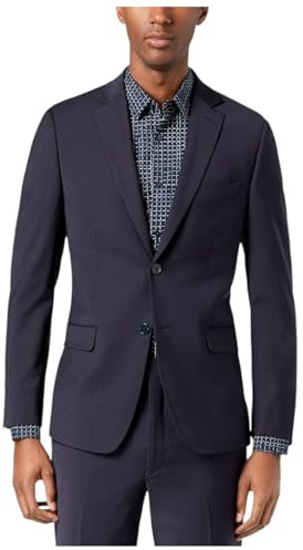 Calvin Klein Men's Skinny Fit Suit Separates | Wool Jacket & Pants for Customized Sizing | Tailored Mens Suit with Notched Lapel, Button Closure & Welt Pockets | Versatile Suits for Men Navy