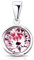 Materia Kristall Anhänger rosa 925 Sterling Silber rhodiniert rund Mädchen KA-462-rosa