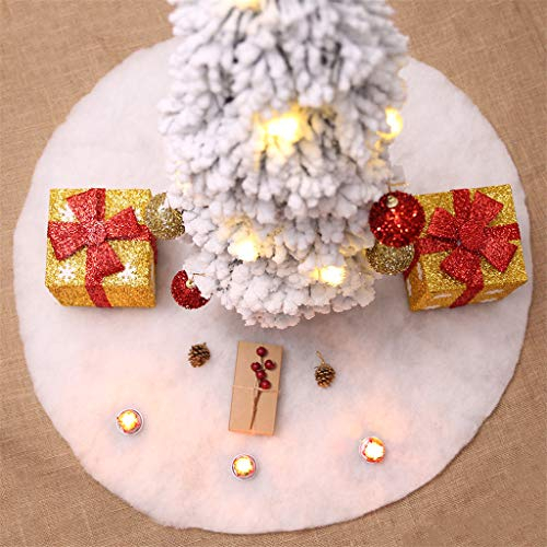FeiliandaJJ Weihnachtsbaum Decke,Weiß Plüsch Weihnachtsbaum Rock Flauschig Weich Christbaumdecke Rund Christbaumständer Teppich Weihnachtsbaum Deko Ornamente (60CM)