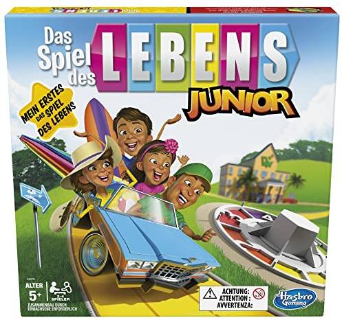 Das Spiel des Lebens Junior Brettspiel für Kinder ab 5 Jahren, Spiel für 2 – 4 Spieler