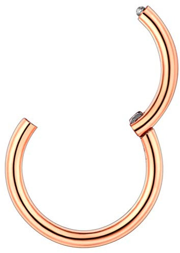 PROSTEEL Anneau Nez Piercing 7mm Plaqué Or Rose Boucle Fine pour Hélix/Cartilage/Tragus - Tige 18G(1,0mm) Bijou Cool Tendance