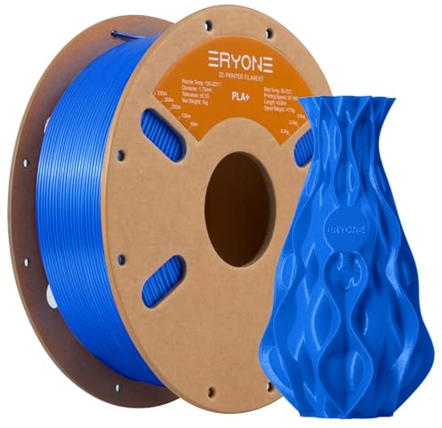 ERYONE PLA Plus (PLA+) Filament, 1,75 mm 3D-Drucker-Filament, professionelle Maßgenauigkeit +/- 0,03 mm, 1 kg (2,2 lbs)/Spule, Blue
