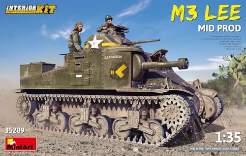 Mini Art 35209 1:35 M3 Lee Mit. Prod. M. Interieur - originalgetreue Nachbildung, Modellbau, Plastik Bausatz, Militär Bausatz, Modellbausatz, 1:35 Panzer