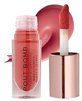 Revolution Beauty, Pout Bomb Gloss Repulpant, Brillance Intense pour des Lèvres Pulpeuses avec Acide Hyaluronique & Peptides, Végan & Sans Cruauté, Peachy Coral
