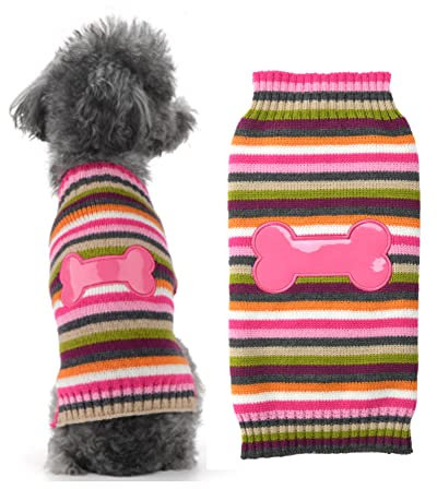 ABRRLO Hund Pullover Dog Sweater Hundepullover Haustier Hundepulli Warm Welpe Kleine Mittel Hunde (M, Rosa)