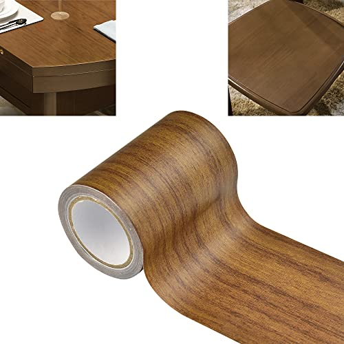 FIGFYOU 1 Rotolo Nastro Adesivo Effetto Legno Adesivo dell’aspetto Legno Nastro per la Riparazione del Pavimento, Porte, Mobili (8CM x 4,57M)