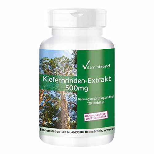 Extracto de corteza de pino 500mg - 120 comprimidos - vegano - alta dosis - con vitamina C | Vitamintrend®