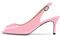 NobleOnly Donna Spillo Medio Tacco Heel Aperte sulla Punta Sandali Slingback Cinturino alla Caviglia da Matrimonio Ufficio Pumps 6.5 CM Heels Scarpe Rosa 37 EU