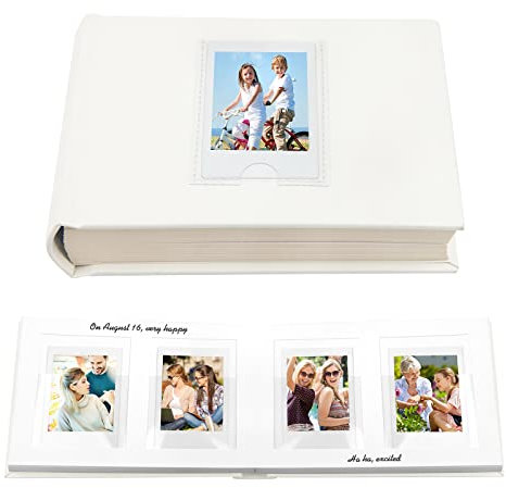 Album photo fait à la main avec espace d'écriture pour appareil photo Fujifilm Instax Mini - Album photo Polaroid pour appareil photo instantané Fujifilm Instax Mini 12 11 9 8 40 Evo (64 pochettes