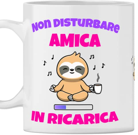 Tazza Amica - Idea Regalo compleanno migliore amica, Festa anniversario dell'amica del cuore, regalo di Natale - Amica in Ricarica