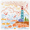 BENECREAT Nautische Leuchtturm-Schablone, Seagull Sun Wiederverwendbare Zeichenschablonen 12x12/30x30 cm DIY Bastelvorlage Für Raumdekoration DIY Crafts Scrapbook