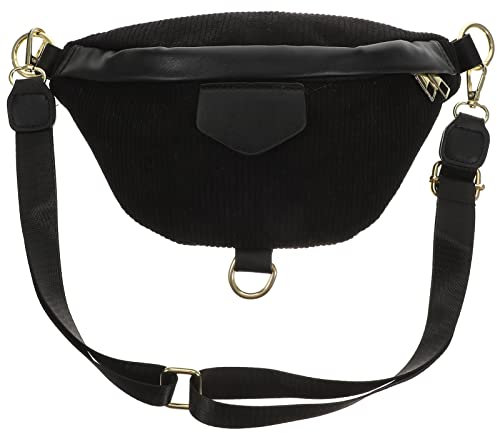 CALLARON Cord-Brusttasche Bauchtasche Mann Tragetasche Beutel Damen Schultertasche Sport Bauchtasche Gürteltasche Für Die Reise Bauchtasche Schwarz Reisen Streifen Samt Westlicher Stil