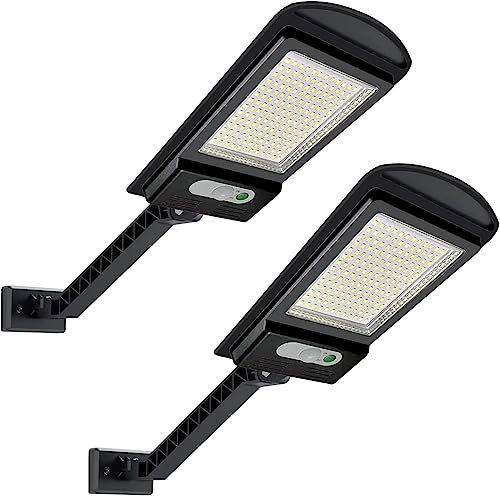 hixyer Solar Lights Outdoor Garden 168 LEDs, Motion Sensor Solar Powered Security Lights 1000LM, IP65 Waterproof Solar Wall Lights for Outside, Yard, Patio, Front Door, Shed, Garage (2 Pack)