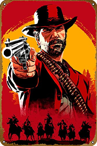 Arthur Morgan Game Poster Metall Blechschild Geschenk für Game Gamer 30,5 x 20,3 cm