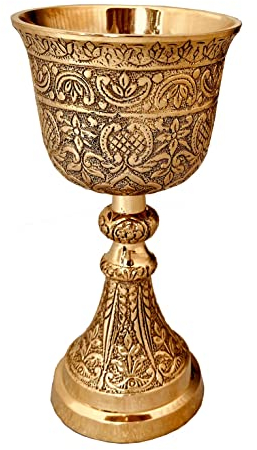 ALADEAN Verre à calice vintage | 1 tasse à vin royal du roi Arthur – Cadeaux médiévaux de la Renaissance pour communion et Noël (calice royal), doré