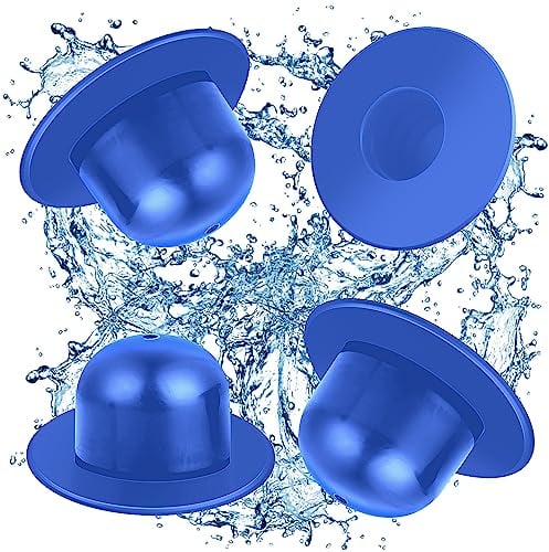 4 Pack Swimming Pool Wall Plugs Replacement Fitting - Above Ground Swimming Pool Filter Pump Strainer Hole Plug Stopper Compatible with Intex (Blue)