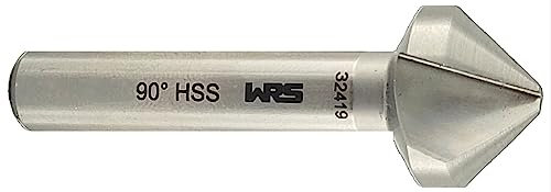WRS Fraise conique DIN 335/C HSS, modèle de précision, fabriqué en Allemagne, avec 3 coupes, angle de fraisage de 90°, dimensions : Ø 25 mm