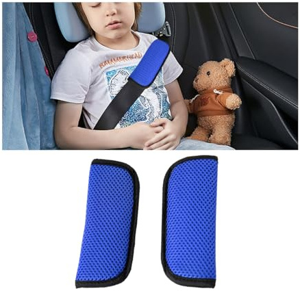 JNNJ 2 Stück Sicherheitsgurt Schulterpolster, Baby Sicherheitsgurt Schulterpolster, Abnehmbar Waschbar Polsterung Gurtpolster Auto, Auto-Sicherheitsgurtbezüge Für Erwachsene, Kinder, Frauen(Blau)