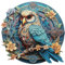 Blumuze Wooden Puzzles 197 pcs,Wise Owl Wooden Jigsaw Puzzles for Adults, Unique Shaped Animal Wood Puzzle for Adults Kids with Wood Gift Box (S-24.6 * 23.9 cm)