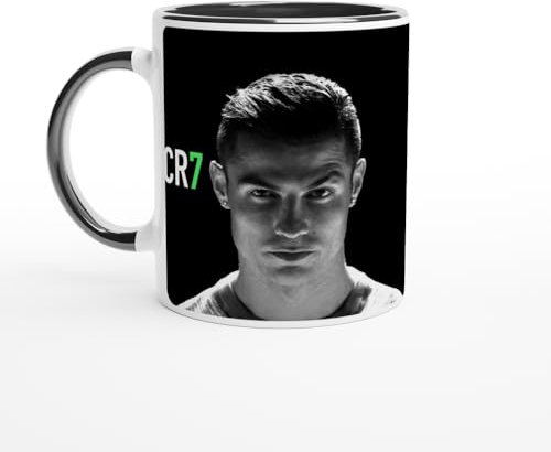 KAWAINK Cristiano Ronaldo – Tasse noire et blanche avec talent sans travail difficile c'est pas